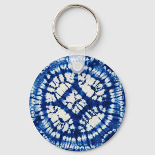 Shibori Tie Dye Zuidzee Indigo Batik Sleutelhanger
