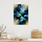 Shibui Azure Convergent Japan-Inspireerde Textuur Poster (Keuken)