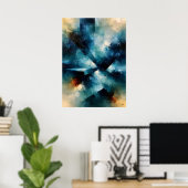 Shibui Azure Convergent Japan-Inspireerde Textuur Poster (Thuiskantoor)