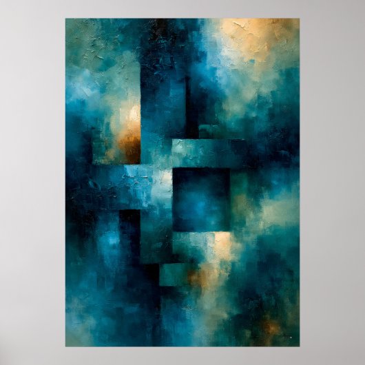 Shibui Azure Monoliet Japan geïnspireerde Textuur Poster (Voorkant)