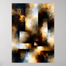 Shibui Bronzen Passage Getextureerde Geometrische  Poster