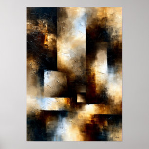 Shibui Bronzen Passage Getextureerde Geometrische  Poster
