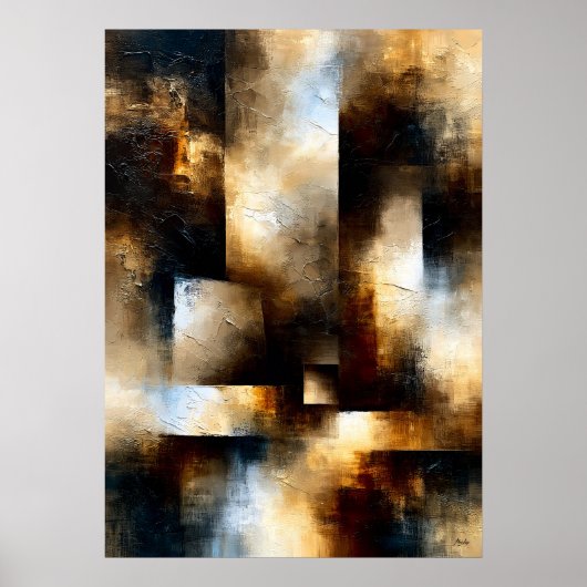 Shibui Bronzen Passage Getextureerde Geometrische Poster (Voorkant)