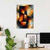 Shibui Ember Structure Japan geïnspireerde gestruc Poster (Thuiskantoor)
