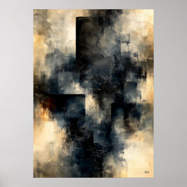 Shibui Obsidiaan Stille Textuur Architecturaal Poster