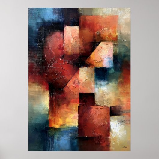 Shibui Terracotta Assemblage Japan geïnspireerde k Poster (Voorkant)