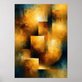 Shibui Vergulde Resonantie Japan-Inspireerde Textu Poster