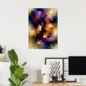 Shibui Violet Stilte Japans Geïnspireerde Textuur Poster (Thuiskantoor)
