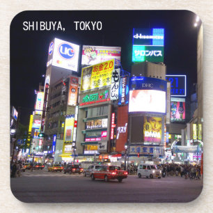 Shibuya City Lichtnacht in Tokio Japan Bier Onderzetter