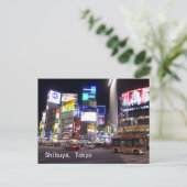 Shibuya City Lichtnacht in Tokio Japan Briefkaart (Staand voorkant)
