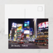 Shibuya City Lichtnacht in Tokio Japan Briefkaart (Voorkant / Achterkant)