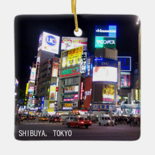 Shibuya City Lichtnacht in Tokio Japan Keramisch Ornament