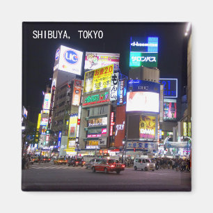 Shibuya City Lichtnacht in Tokio Japan Magneet