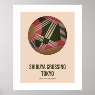 Shibuya Crossing, Tokio Japan Reizen Wall Art Poster