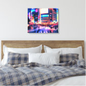 "Shibuya Nights: Verlichte Crossing Canvas Print (Insitu (Slaapkamer))