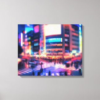 "Shibuya Nights: Verlichte Crossing Canvas Print