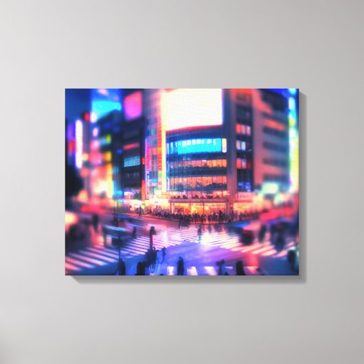 "Shibuya Nights: Verlichte Crossing Canvas Print (Voorkant)
