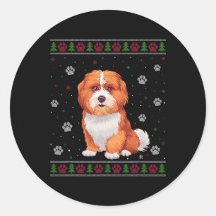 Shichon Kerst Trui Xmas Huisdier Dier Hond Liefde Ronde Sticker
