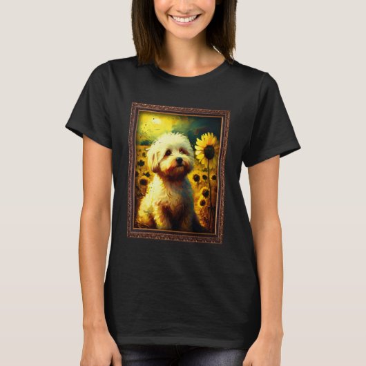 Shichon schilderij zonnebloem moeder vrouwen bloem t-shirt (Voorkant)