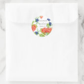 Shield Bloemen Waterverf Chrysanthemum distel Ronde Sticker (Tas)