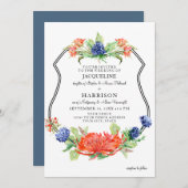 Shield Bloemen Waterverf Herfst Sinaasappel Mum Th Kaart (Voorkant / Achterkant)