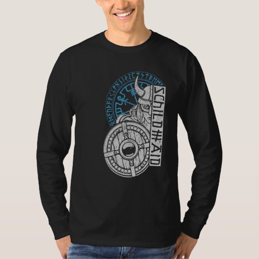 Shield Maiden Warrior Valhalla Norse Compass Vikin T-shirt (Voorkant)