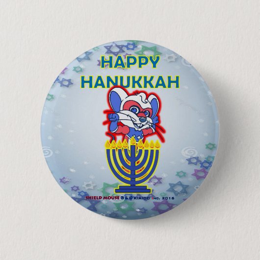SHIELD MOUSE Happy Hanukkah Button 2016 (Voorkant)