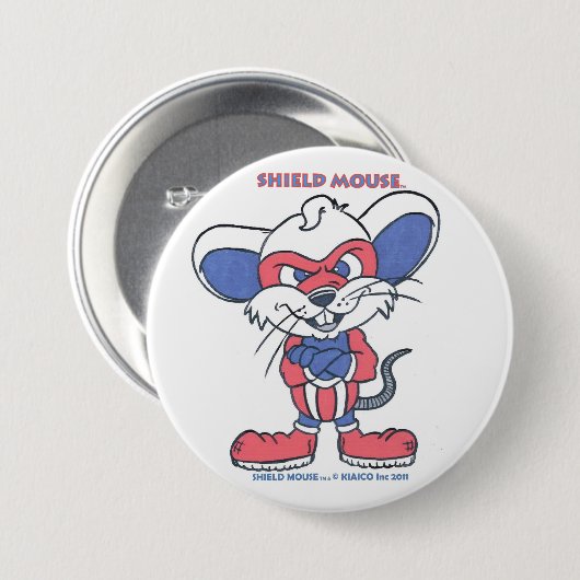 SHIELD MOUSE RONDE BUTTON 7,6 CM (Voorkant /achterkant)