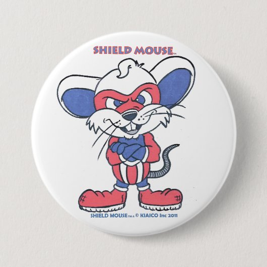 SHIELD MOUSE RONDE BUTTON 7,6 CM (Voorkant)