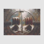 Shield Uitzicht Viking Ships Decoupage Tissuepapier (Voorkant)