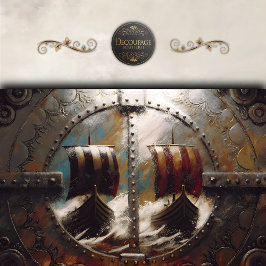 Shield Uitzicht Viking Ships Decoupage Tissuepapier