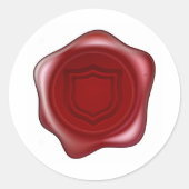 Shield wax seal ronde sticker (Voorkant)