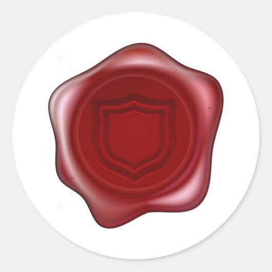 Shield wax seal ronde sticker (Voorkant)
