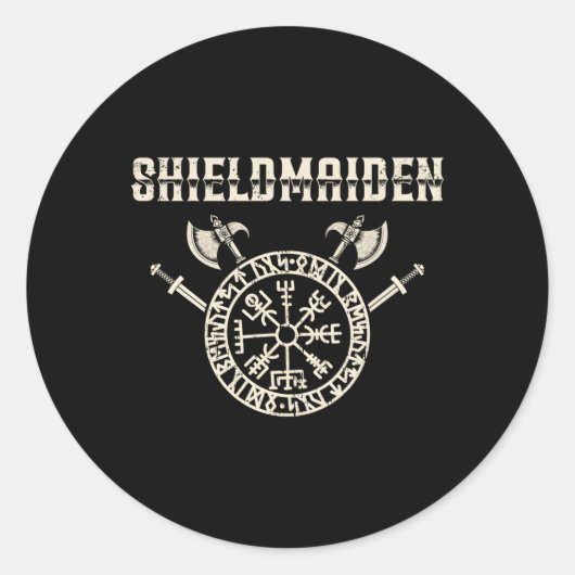 Shieldmaid Valkyrie Shieldmaiden Fan Ronde Sticker (Voorkant)