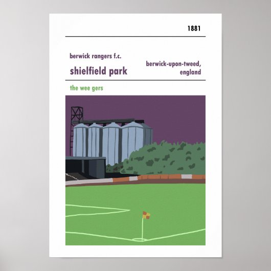 Shielfield Park, Berwick op Tweed. Haynes Style Poster (Voorkant)