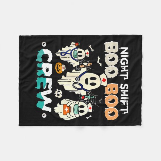 Shift Boo Boo Crew Nurse Ghost Halloween Nurses Ru Fleece Deken (Voorkant (Horizontaal))