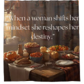  “Shift Her Mindset, Shape Her Destiny” Curtain Douchegordijn (Voorkant)