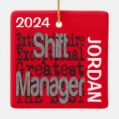 Shift Manager Extraordinaire CUSTOM Keramisch Ornament (Achterkant)