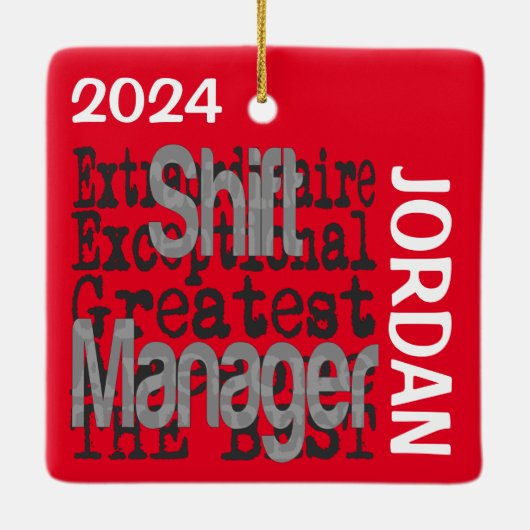 Shift Manager Extraordinaire CUSTOM Keramisch Ornament (Achterkant)
