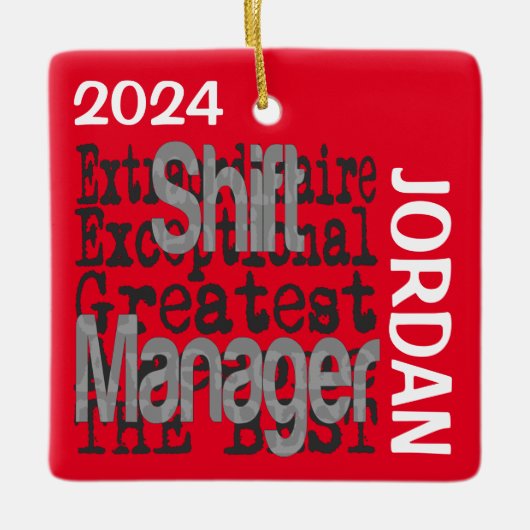 Shift Manager Extraordinaire CUSTOM Keramisch Ornament (Voorkant)