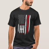 Shift Mechanic Gears Race Car American Flag 4 juli T-shirt (Voorkant)