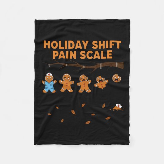 Shift Nurse Pain Scale Funny Gingerbread Rn Christ Fleece Deken (Voorkant)