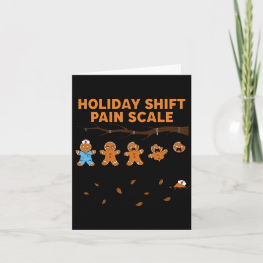 Shift Nurse Pain Scale Funny Gingerbread Rn Christ Kaart (Voorkant)