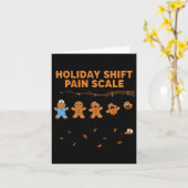Shift Nurse Pain Scale Funny Gingerbread Rn Christ Kaart (Gele Bloem)