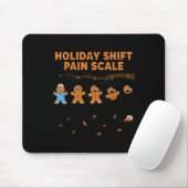 Shift Nurse Pain Scale Funny Gingerbread Rn Christ Muismat (Met muis)