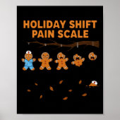 Shift Nurse Pain Scale Funny Gingerbread Rn Christ Poster (Voorkant)