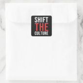 Shift The Culture Gestapeld Logo Vierkante Sticker (Tas)