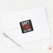 Shift The Culture Gestapeld Logo Vierkante Sticker (Envelop)