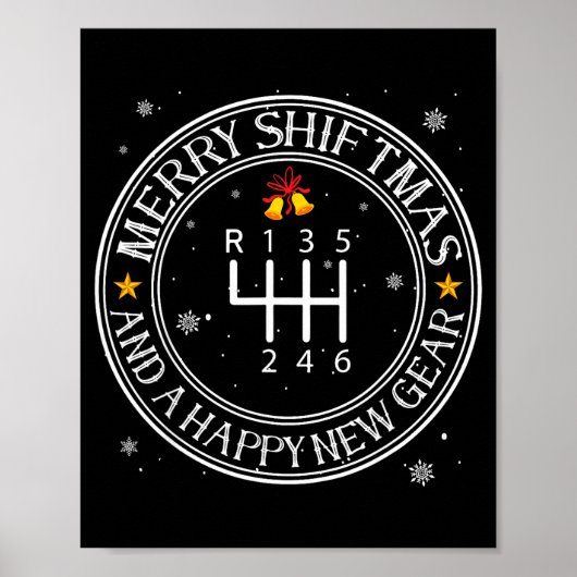 Shiftmas-automan Grappige monteur Kerstmis Auto Ma Poster (Voorkant)