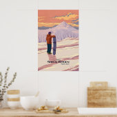 Shiga Kogen Japan Snowboarden Reisposter Poster (Keuken)